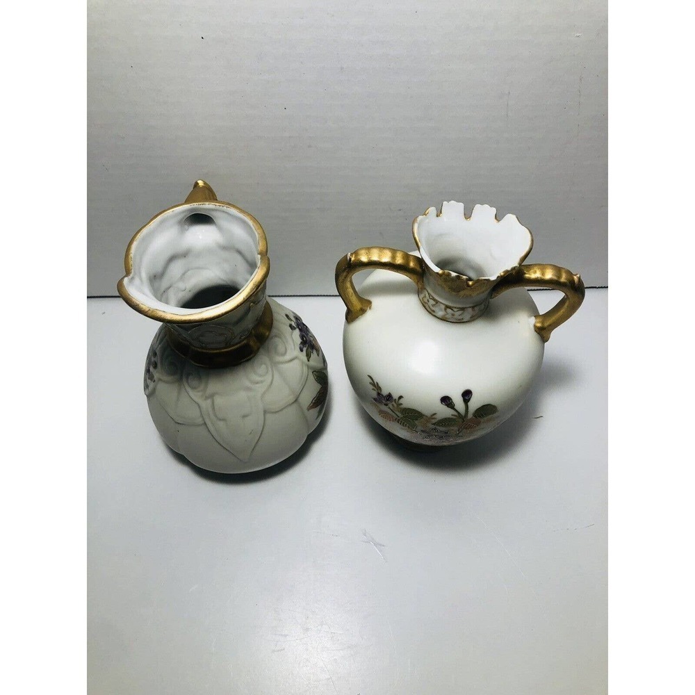 Vintage Porcelain Pitcher and Bud Vase BEAUTIFUL PIECES!! Set Of 2 - Picture 6 of 12